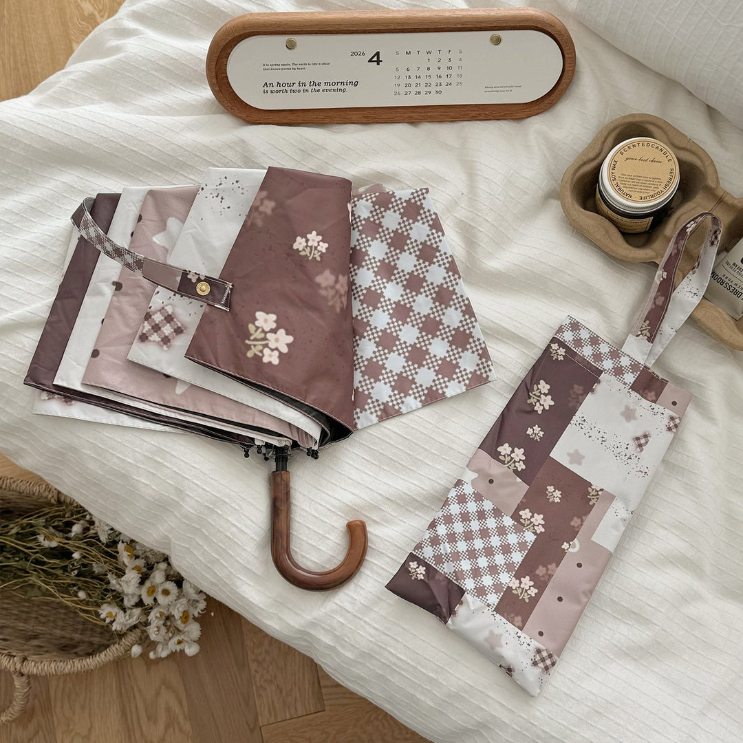 Women's Folding Umbrella with Exclusive Patchwork Design Kalsten