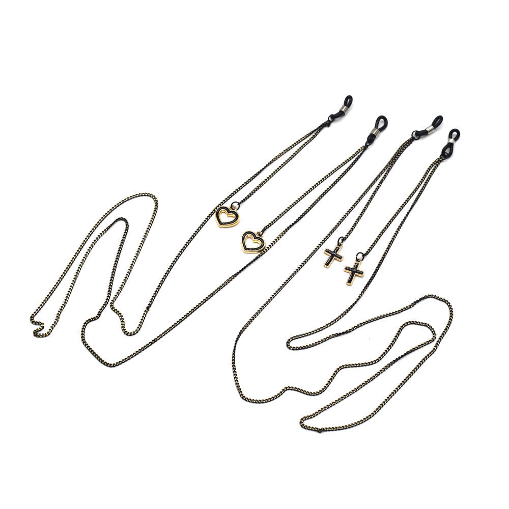 Heart-Embellished Eyewear Holder Chain Kalsten