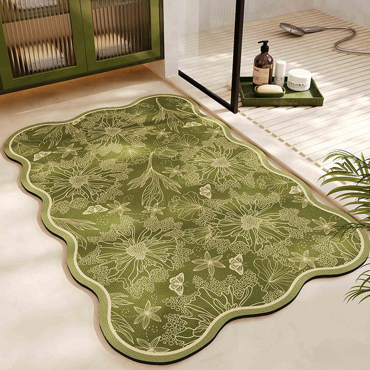 Floral Pattern Bath Mat Kalsten