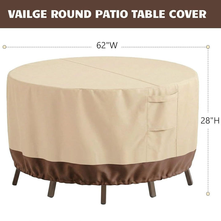 Protective cover for round garden tables with breathable material Kalsten