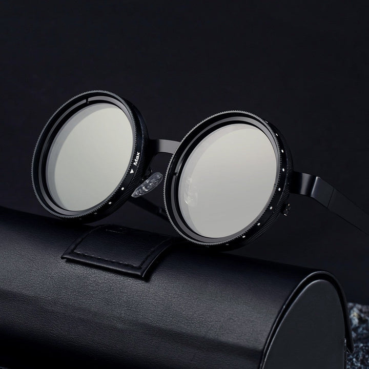 Ladies Round Retro Sunglasses with Distinctive Metal Frame Kalsten