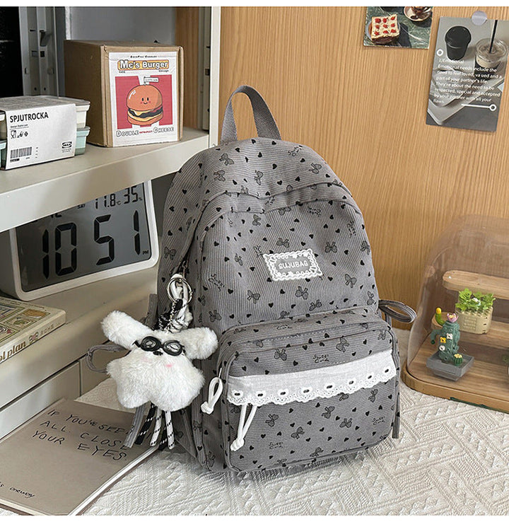 Cute Floral Print Mini School Backpack