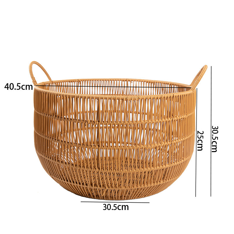 Women's Round Storage Basket with Practical Side Handles Kalsten