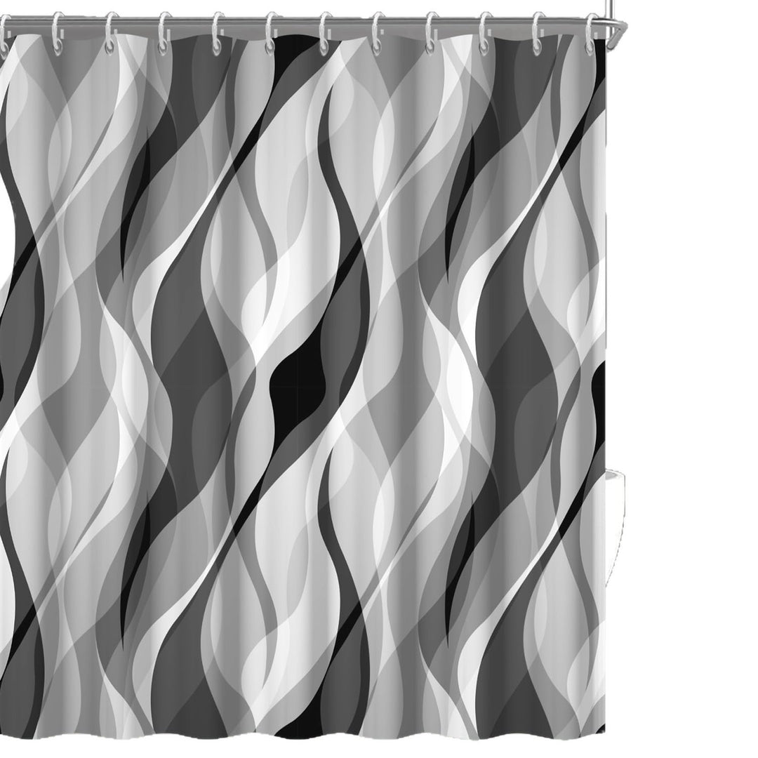 Abstract Wave Pattern Shower Curtain Kalsten