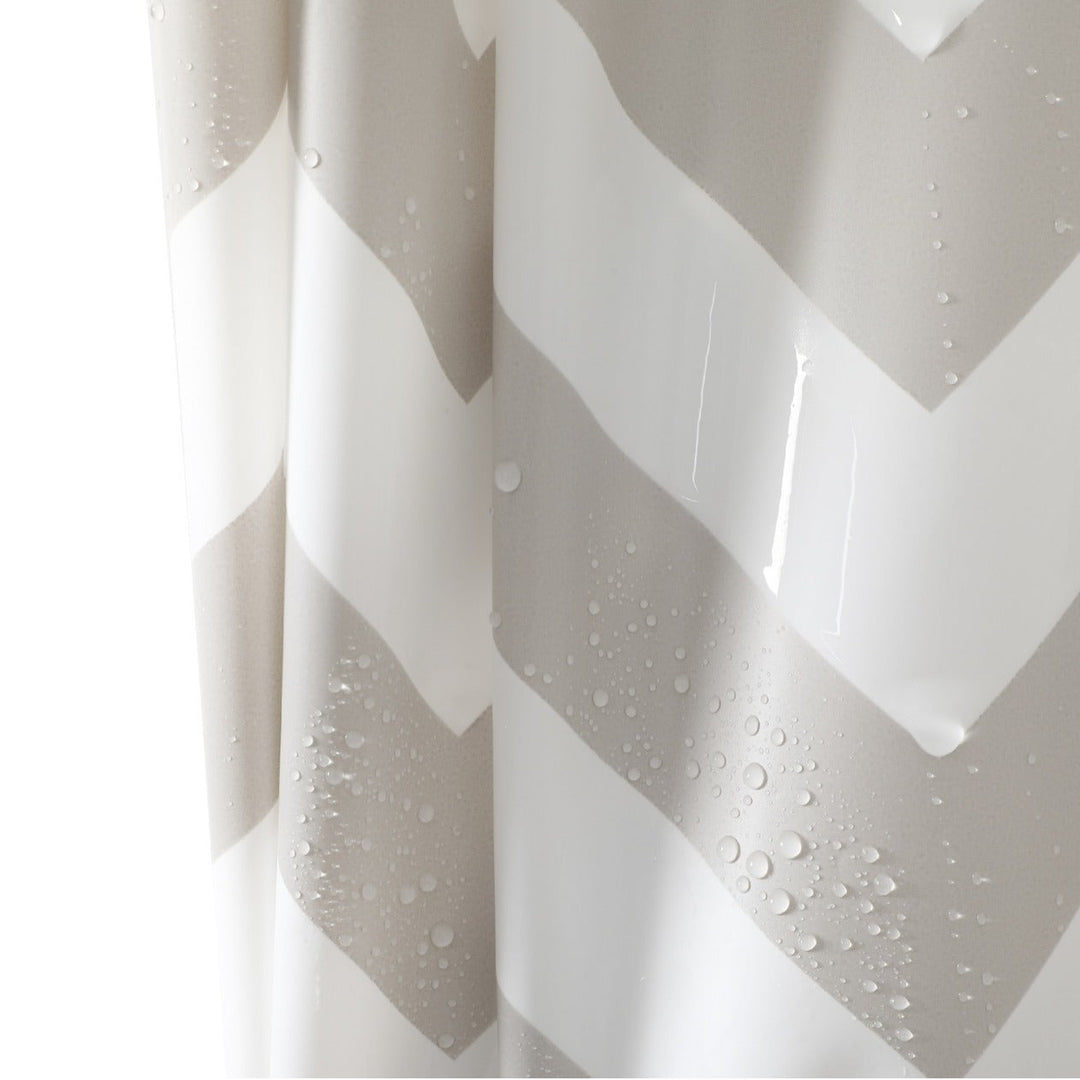Chevron Pattern Water-Resistant Shower Curtain Kalsten