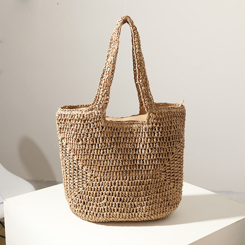 Handmade straw bag with comfortable inner bag Kalsten