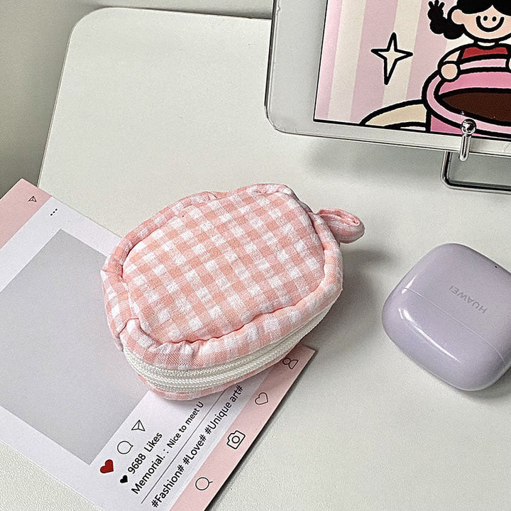 Handmade cosmetic bag in gingham design Kalsten