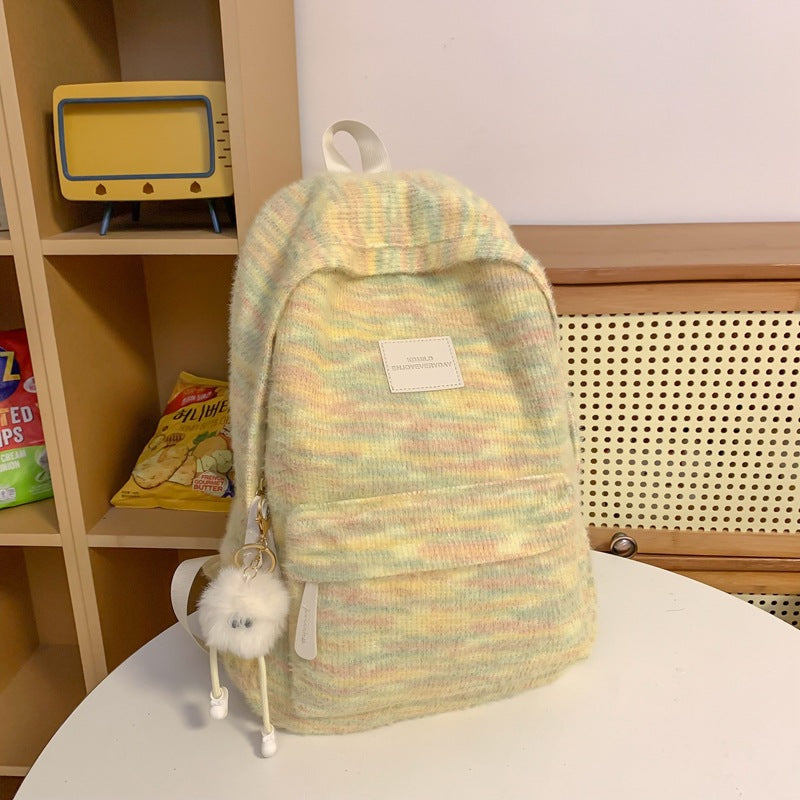 Cozy Textured Cotton School Backpack