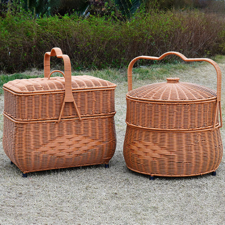 Ladies decorative laundry basket with lid and handle Kalsten