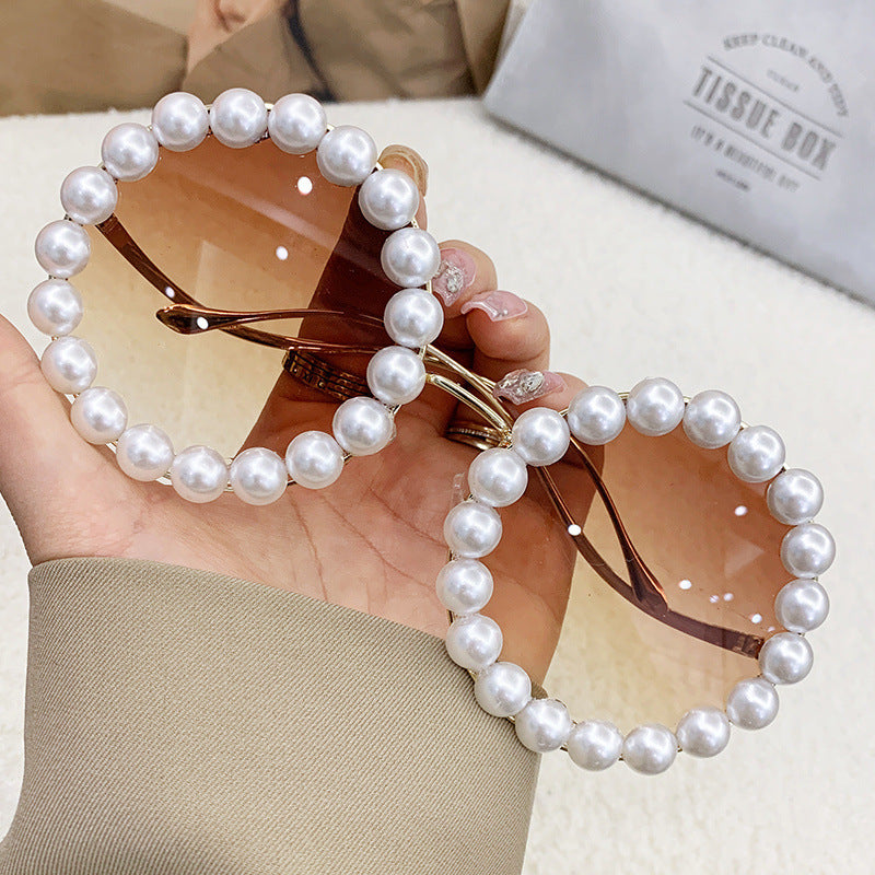 Women’s large sunglasses with pearl-embellished frame Kalsten