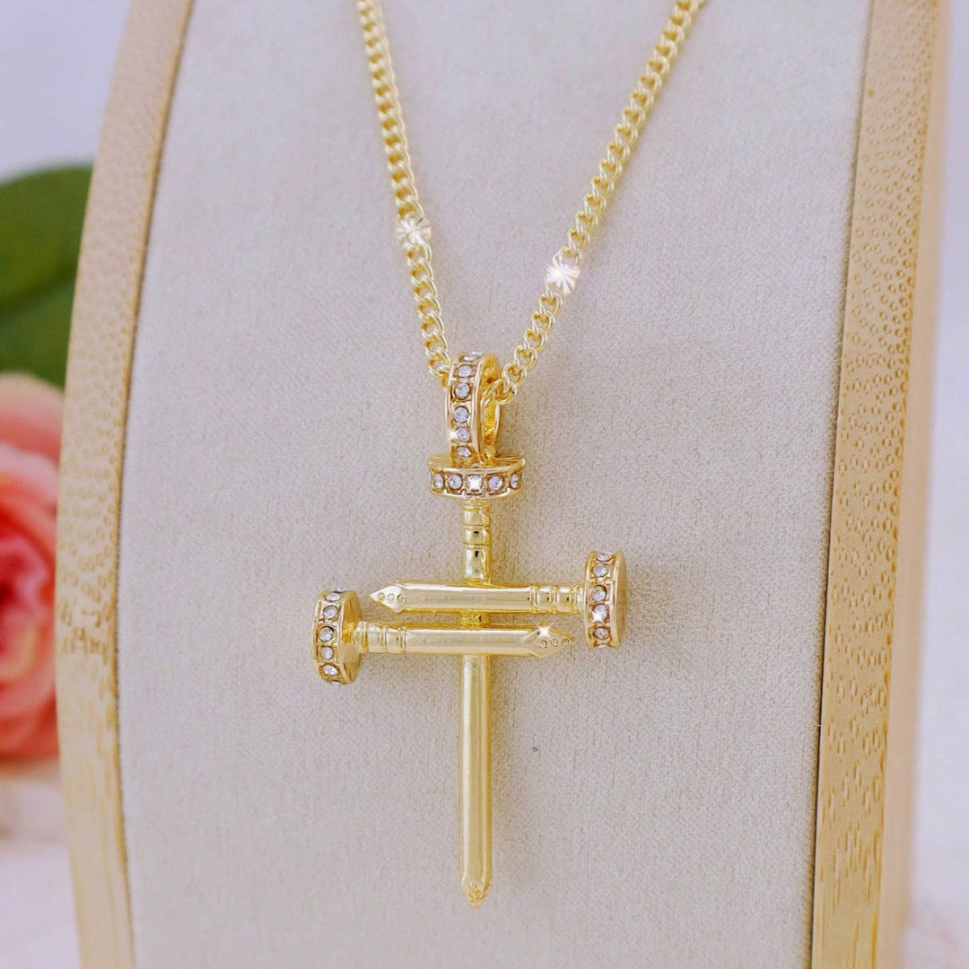 Luxurious Gemstone Embellished Cross Pendant Necklace Kalsten