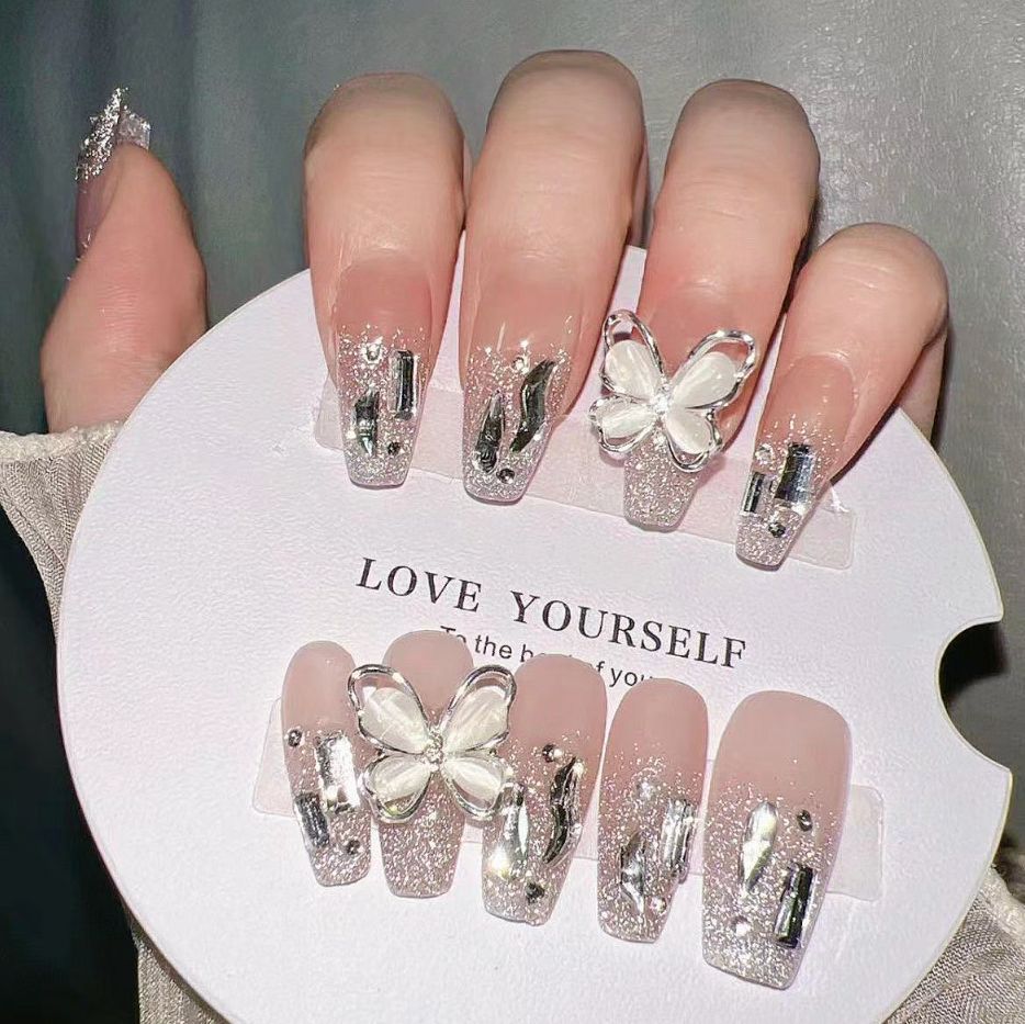 Premium Decorative Butterfly Press-On Nail Extensions Kalsten