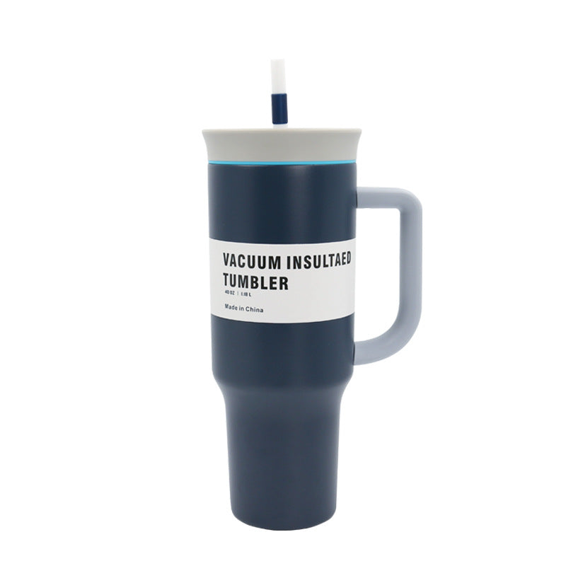 Women's Vacuum-Insulated Drinking Cup with Handle and Straw Kalsten