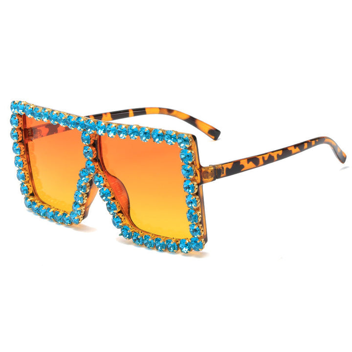 Women's striking square sunglasses with sparkling appliques Kalsten