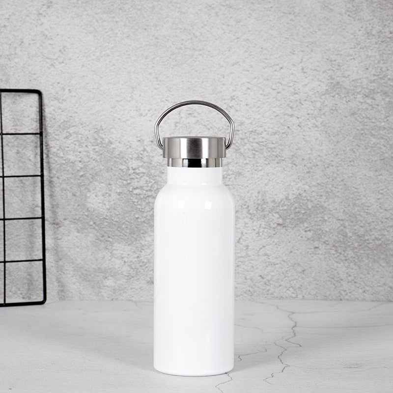 Women's Stainless Steel Water Bottle with Bamboo Lid and Carrying Handle Kalsten