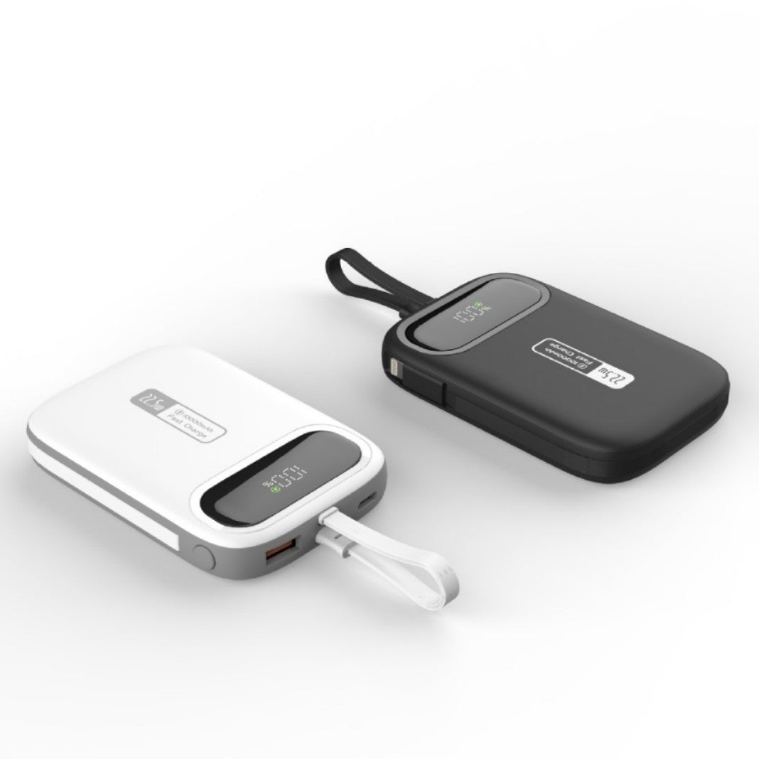 Portable power bank with fast USB-C connection and integrated LED display Kalsten