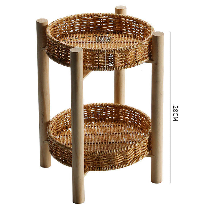 Handwoven Decorative Tabletop Basket with Wooden Legs Kalsten