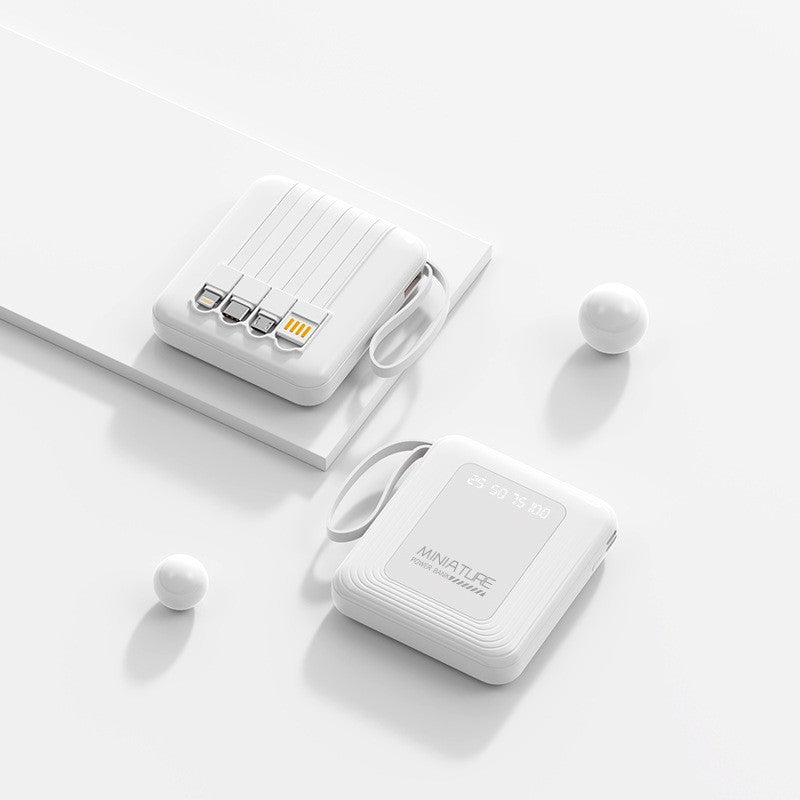 Mini power bank with integrated multifunction charging cable Kalsten
