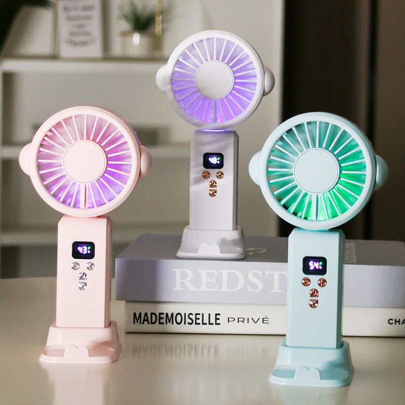 Ladies portable table fan with LED backlighting Kalsten