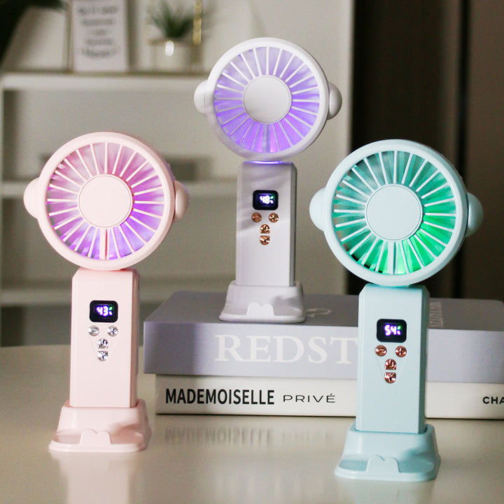 Ladies portable table fan with LED backlighting Kalsten