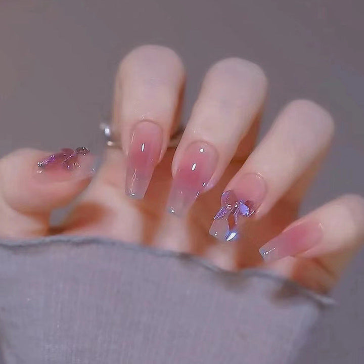 Stylish heart and ombre design artificial nails Kalsten