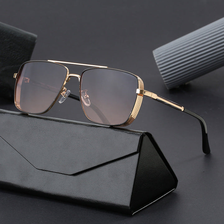 Women's fashionable square sunglasses with luxurious metal accents Kalsten