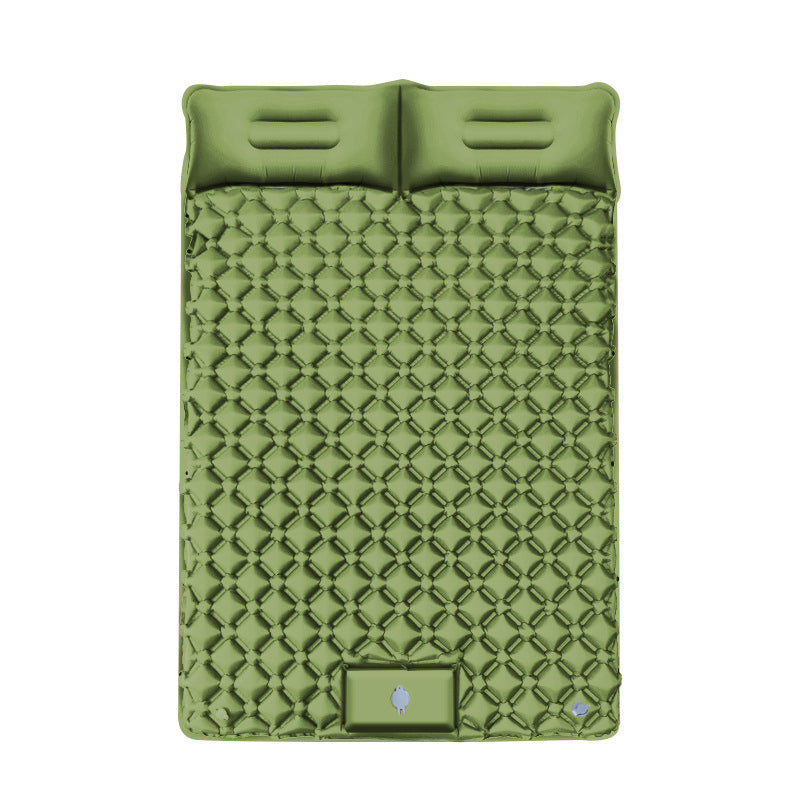 Inflatable camping mattress with integrated headrest and non-slip underside Kalsten