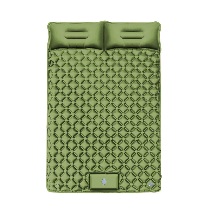 Inflatable camping mattress with integrated headrest and non-slip underside Kalsten