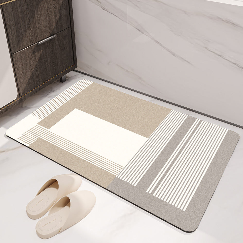 Textured Abstract Design Bath Mat Acalora