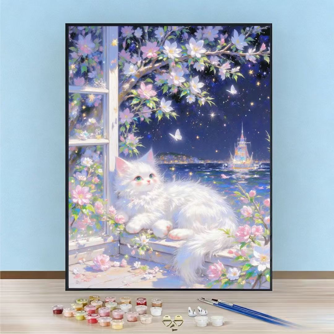 DIY Cat-Themed Paint by Numbers Art Kit Kalsten