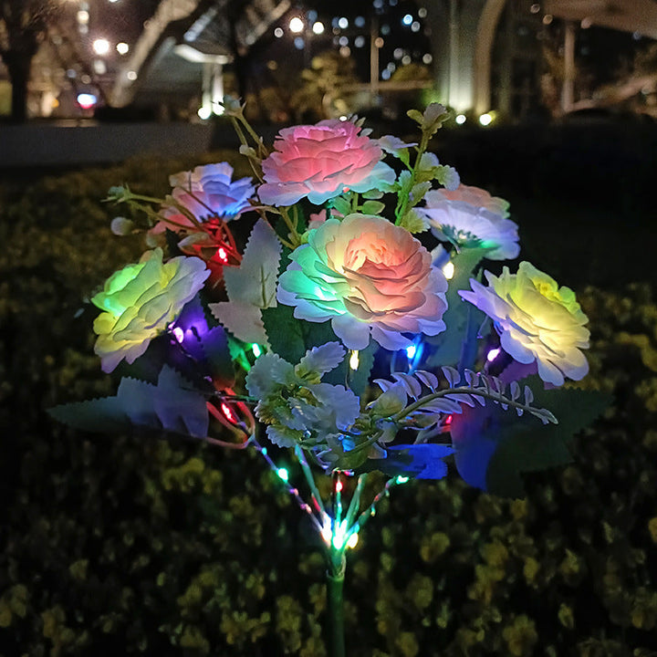 Solar-Powered Realistic Peony Garden Stake With Integrated Warm LED And Weatherproof Base Kalsten