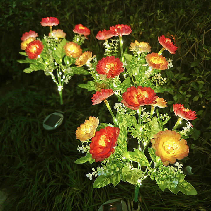 Solar Garden Stake Artificial Flower LED Pathway Decor Kalsten