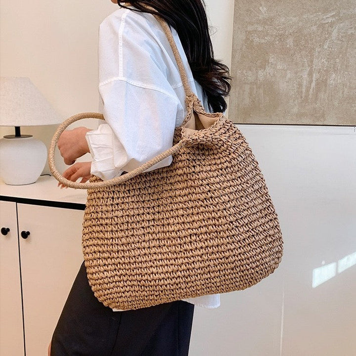 Handbag Made of Handwoven Natural Material with Generous Interior Kalsten