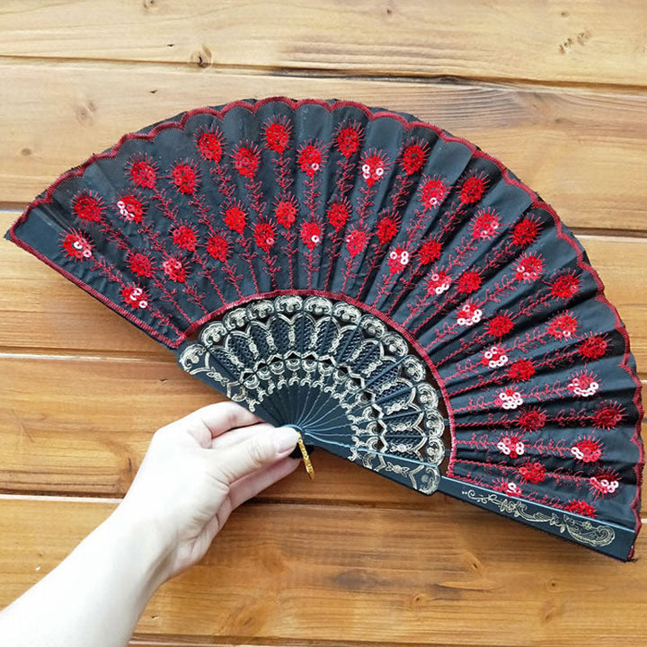 Women's high-quality lace fan with artistic floral motifs Kalsten