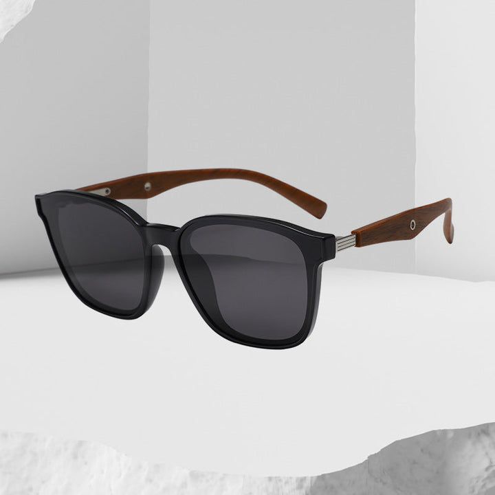 Women stylish oversized sunglasses with wooden accents Kalsten