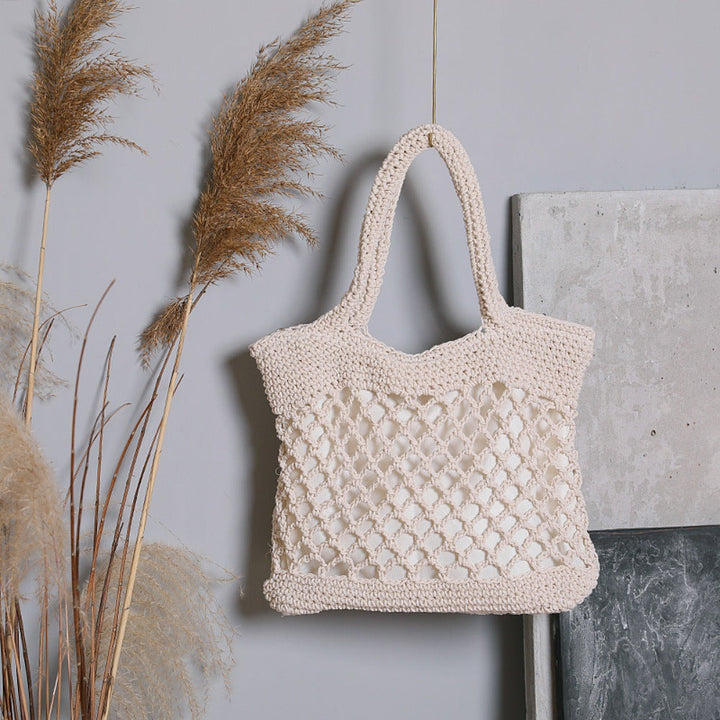 Handcrafted Tote Bag in Modern Net Design Kalsten