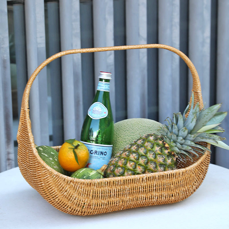 Handcrafted Natural Wicker Carry Basket Kalsten