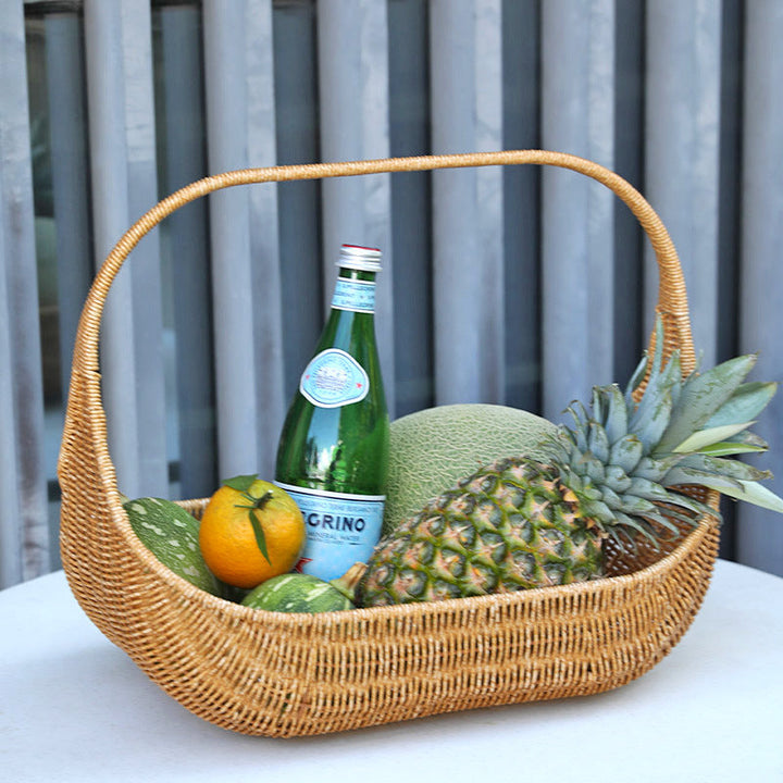 Handcrafted Natural Wicker Carry Basket Kalsten