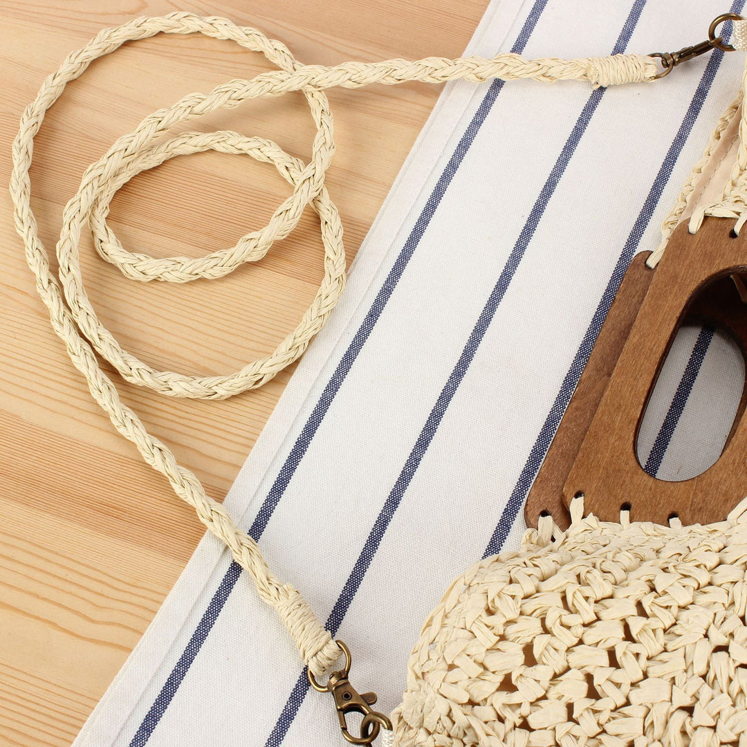 Macrame Crossbody Bag with Wooden Handle Kalsten