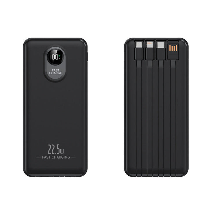 Portable power bank with 22.5 W fast charging function and integrated cables Kalsten