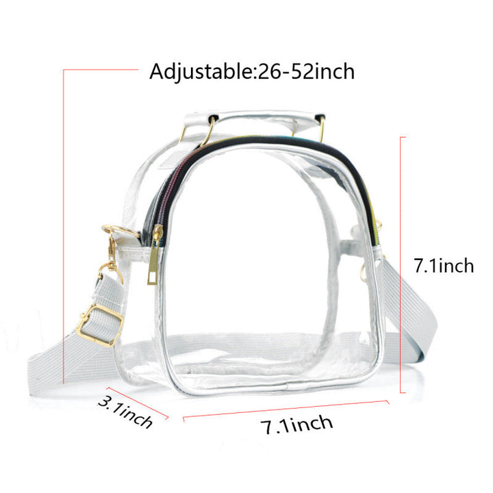 Transparent shoulder bag with double zipper Kalsten