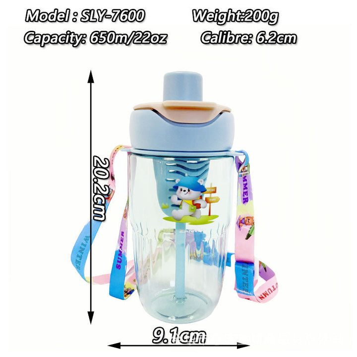 Ladies playful water bottle with removable straw Kalsten