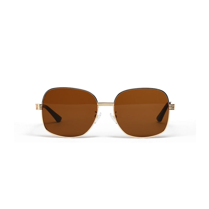 Ladies fashionable angular sunglasses with luxurious golden frame Kalsten