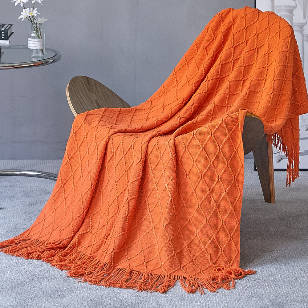Women’s knitted blanket with textured wave pattern Kalsten
