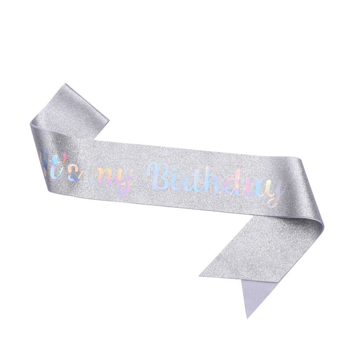 Ladies Festive Birthday Band with Glitter Design Kalsten