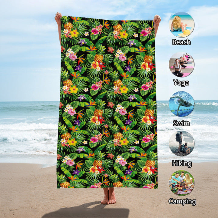 Beach towel with exotic pineapple and palm pattern Kalsten