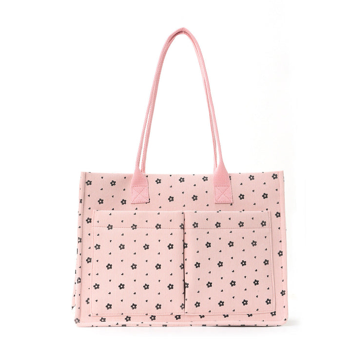 Shopping bag with floral pattern and practical exterior pockets Kalsten