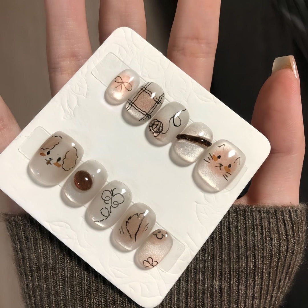 Artistic Animal-Themed Press-On Nails Kalsten