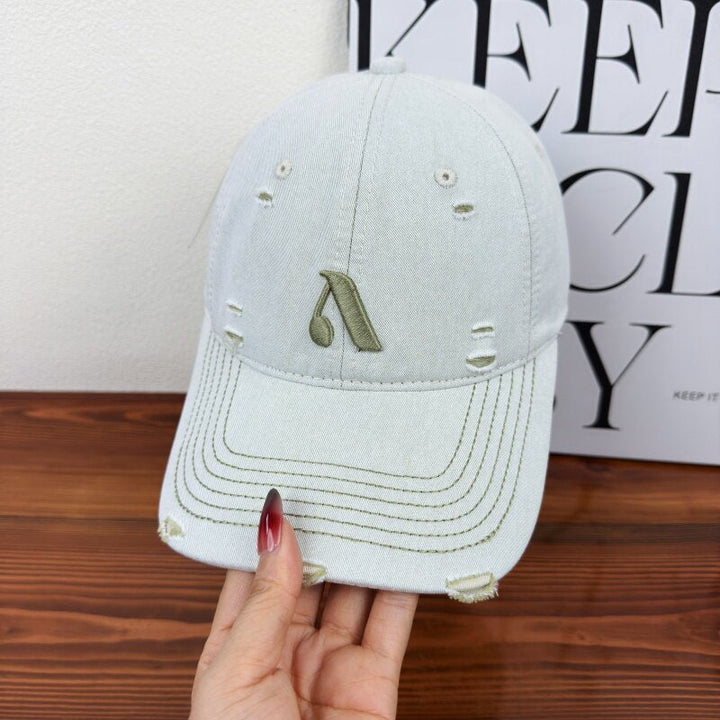 Men's Distressed Denim Style Cap Kalsten