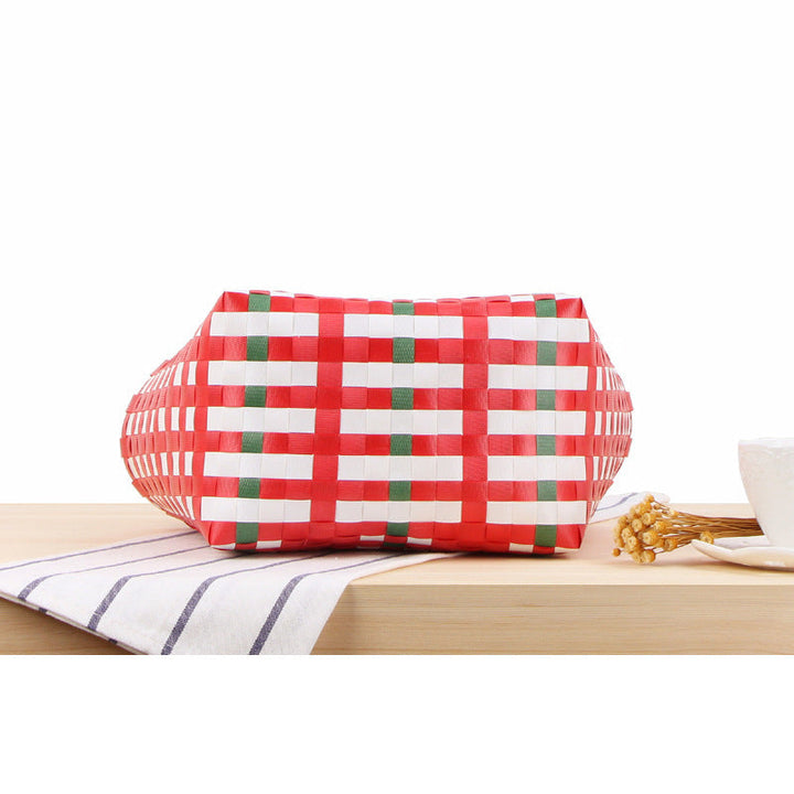 Braided shopping bag with colorful pattern Kalsten